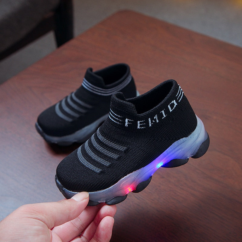 KIDSOLE© | Unisex, Fenio, LED-skor, Ultrakomfort, Halkfri